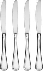 Oneida Silverware Set For 4, Flight Everyday Dinner Knives Flatware Set of 4, Stainless Steel Cutlery Sets, Dishwasher Safe Utensils, Utensil Sets, Butter Knife, 4-Piece Dinner Knife (Silver, 4 Piece)