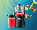 magic bullet Mini Juicer, Countertop Space-Saving, 2" Feed Chute for Fruits and Vegetables, 400W, 16oz Cup, Compact Design, Black, MBJ50100AK