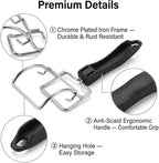2 Pcs Air Fryer Convection Toaster Oven Tray Extractor, Oven Rack Pull Tool, Grills Extractor Clip with Ergonomic Handle, Heat Resistant Oven Tray Handle for Quickly Removing Trays and Grills