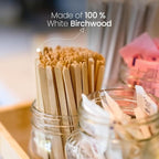 Coffee Stirrers Disposable Wooden Coffee Stir Sticks - Round-End Birchwood 7 Inches Large Wooden Stir Sticks - Pack of 2000 Wood Stir Sticks