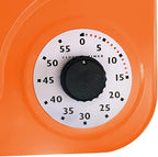 Lily's Home - 9.5 Inch x 12.5 Inch - Retro Kitchen Wall Clock, Vintage Wall Clock with a Thermometer and 60-Minute Timer, Ideal for Any Kitchen, Office, or Diner (Orange)