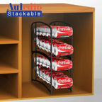 Auledio Stackable Beverage Can Dispenser Rack, Storage Organizer Holder for Canned food or Pantry Refrigerator,Black(2 Pack)