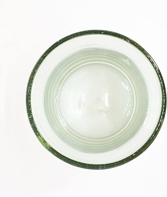 Clear 10 oz Tumblers (set of 6), Hand Blown Mexican Glassware, Recycled Glass Drinking Glasses, Lead-Free, Cocktail Margarita Glasses, Wine Glasses, Shot Glasses, Whiskey Glasses (Tumbler)