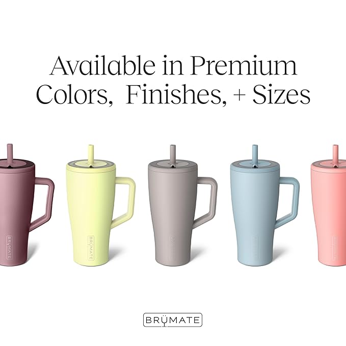 BrüMate Era 30 oz Tumbler with Handle and Straw | 100% Leakproof Insulated Water Bottle Tumbler with Lid and Flexible SoftSip Straw | Made of Stainless Steel | Cup Holder Friendly | 30oz (Sage)