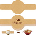 PLAPITATE Parchment Bread Sling for Dutch Oven, Non-Stick Unbleached Bread Baking Mat, 50 Pcs Disposable Bread Sling for Sourdough Tools ＆ Accessories (Round)