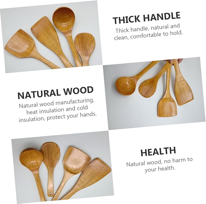 PRETYZOOM 1Set Utensil Set Kitchen Tools for Cooking Odorless for Non Stick Cookware Includes Spatula Spoon Turner and Ladle for Family