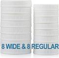 AOZITA 16-Pack Plastic Mason Jar Lids - 8 Regular Mouth and 8 Wide Mouth Jar Lids - Plastic Storage Caps for Ball, Kerr Canning Mason Jars - 100% Sealing & Dishwasher Safe & Food Grade