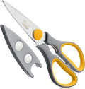 Mr. Pen- All Purpose Kitchen Shears with Protective Sheath, 8 Inch, Dishwasher Safe, Stainless Steel Food Scissors with Micro-Serrated Blades, Durable Utility Kitchen Shears, Gray & Orange