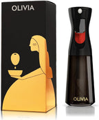 FLAIROSOL OLIVIA SIGNATURE Advanced Kitchen Oil Sprayer Technology, Fine Mist & Portion Control, Refillable Glass Cooking Spray Bottle, Anti-Drip & Leakproof, Air Fryer, Salad, BBQ, 200ml (Black)