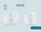 KooK Ceramic Mixing Bowls, Nesting Set of 4, Embossed Kitchen Dishware, Prep, Serving, Gift, Microwave and Dishwasher Safe, 20/44/98/145 oz, Narbonne Collection (Marshmallow)