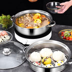 Steamer Pot for Cooking 11.9 inch Steamer Pot Upgrade Capacity, 2-tier Multipurpose 18/8 Stainless Steel Steam Pot Cookware with Lid for Vegetable, Dumpling, Stock, Sauce, Food
