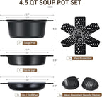 Ammeloo 8-Piece Ceramic Nonstick Cooking Pot Set with Lid, 4.5 Qt Soup Pot, All-in-One Stock Pot for All Stoves, Dishwasher Safe & Easy to Clean, Induction Ready, PFAS Free, for Stews, Soups & Pasta