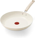 T-Fal Signature Nonstick 12 Inch Frying Pan Skillet, Oven Safe Up to 350°F, Dishwasher Safe, Pots and Pans Set, Non Stick Chef- Pan, Beige