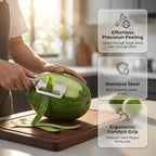 Multi-Functional Vegetable Peeler for Kitchen, 2026 New Vegetable Peeler with Wooden Handle and Bottle Opener, 2 in 1 Stainless Steel Kitchen Tool for Fruit Apple Potato Pumpkin Slicer (sliver, 2PCS)