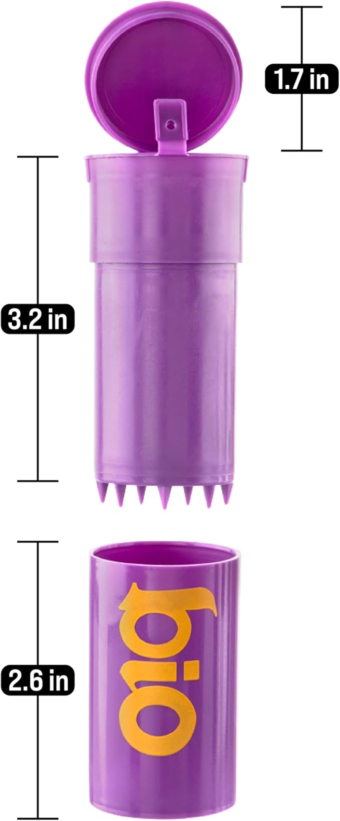 EZSPLITZ Cap & Crusher - 2-in-1 Herb Grinder with Extra Large Storage - Pop Art Edition (Purple)