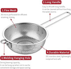 Stainless Steel Basin Colander with Handle, Fine Mesh Kitchen Food Strainer, Large Metal Food Pasta Colanders for Pasta, Noodles, Vegetables and Fruits(COLOR:silver)