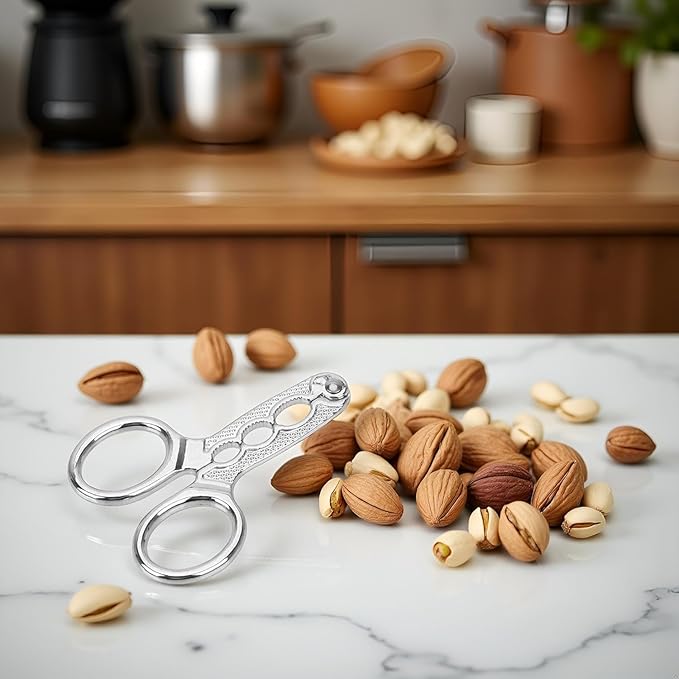 2Pcs Nut Crackers Nuts Pistachio Sheller Opener Kitchen Tools Stainless Steel Nutcracker Multi-Function Walnut Pine Sheller Opener Specialty Gadgets