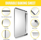 Terlulu Baking Sheet, Cookie Sheet, Stainless Steel Baking Pan, 2 Piece-19.6''x 13.8'' x 1.2'', Large Sheet Pan for Oven, Baking Tray for Baking&Roasting, Nonstick&Nontoxic&Easy Clean