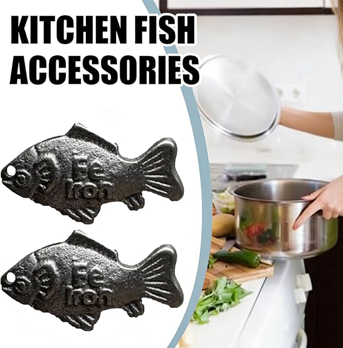 Lucky Iron Fish Cook's Tool & Gadget Sets (Silver, 2 Pack) Cast Iron Fish for Cooking, Natural Iron Booster for Food & Water, Safe Effective Aid for Vegans, Athletes, Pregnant Women & Kids