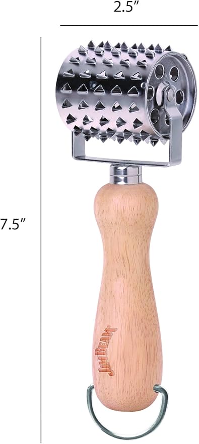 Style Asia Jim Beam JB0150 Rolling Vintage Style Meat Tenderizer, Silver