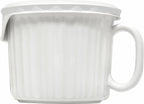 CorningWare 2-Pack 20oz Ceramic Meal Mugs with BPA-Free Vented Lids, French White