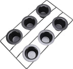 TOPINCN 6 Cup Popover Pan, Non Stick Carbon Steel Bakeware for Muffins Popovers, with Wire Rack for Even Baking and Easy Cleanup