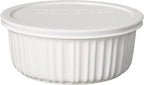 CorningWare French White 7-Pc Ceramic Bakeware Set with Lids Chip and Crack Resistant Stoneware Baking Dish, Microwave, Dishwasher, Oven, Freezer and Fridge Safe