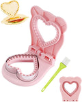 CHICHAUS Uncrustable Sandwich Maker,Sandwiches Pocket Circle Shape 3.7Inch Sandwich Cutter and Sealer,Sandwich Cutter for Kids Breakfast and lunchboxes (Heart Pink)