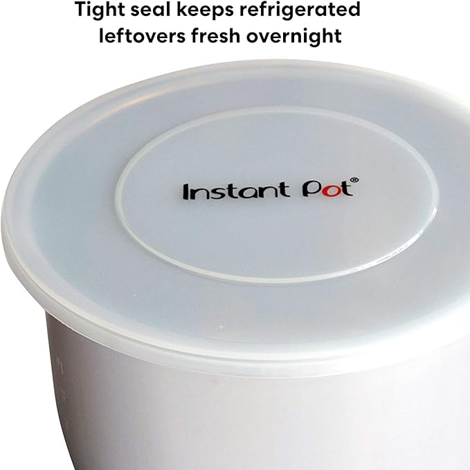 Instant Pot 8QT Silicone Lid, Compatible with 8-Qt Stainless-Steel Inner Pot, Bowl and Food Cover, Microwave Cover for Food, Transparent White