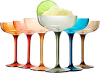 Plastic Acrylic Shatterproof Martini, Margarita, Champagne & Cocktail Unbreakable Glasses, Large Coupe Glasses 15oz, 6 Set, Tritan European Design Drinkware, BPA-free,Reusable, Pool, Indoor & Outdoor