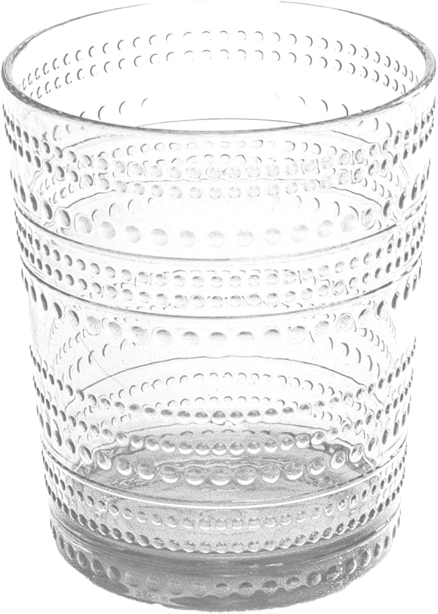 Beaded 15.6 oz Durable Acrylic Double Old Fashioned Drinking Glasses, Shatter-Resistant and Dishwasher-Safe Indoor/Outdoor Drinkware for Scotch, Bourbon, Cocktails - Clear - Set of 6