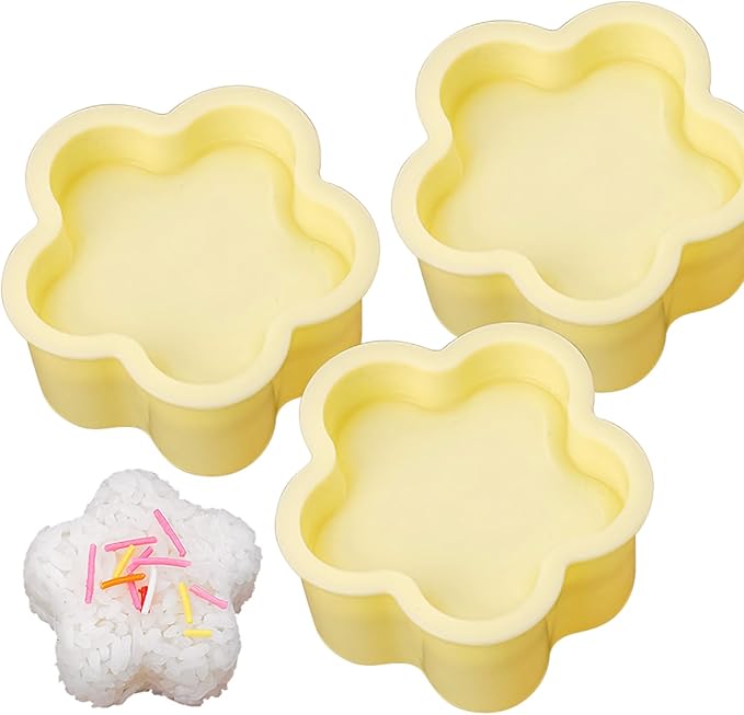 Generic 3 Pack Triangle Rice Ball Mold, Sushi Mold, Non Stick, Yellow