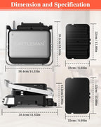 Panini Press Grill Sandwich Maker with Removable Plates, 1600W, 5 in 1 Smokeless Indoor Grill & Griddle with Meat Thermometer, Electric Contact Grills for Kitchen, Stainless Steel