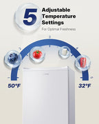 Upstreman 3.2 Cu.Ft Mini Fridge with Freezer, Single Door Mini Fridge, Dorm Fridge, Adjustable Thermostat, Mini Refrigerator for Dorm, Office, Bedroom, White-BR321