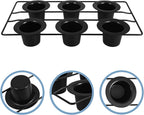 Cup Nonstick Muffin and Cupcake Baking Pan Deep Cup Popover Tin for Heavy-duty Carbon Steel with Elegant Black Finish for Home Kitchens and Events
