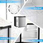 Antarctic Star Compact Refrigerator Mini Fridge with Freezer, Single Reversible Door, Dorm Fridge, Wire Shelf, Defrost Button, for Bedroom, Office, kitchen, 1.7 Cu. Ft, Steel