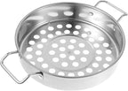 Stainless Steel Large Hole Colander for Shrimp Pasta & Vegetables - Mesh Strainer with Comfortable Grip for Kitchen Use