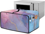 Marble Print Toaster Oven Cover, Heavy Duty Heat-Resistant Air Fryer Cover for Kitchen Counter, Small Appliances Dust Slipcovers, Blue Pink Gold, (Small-14.5*18.46*9 inches)