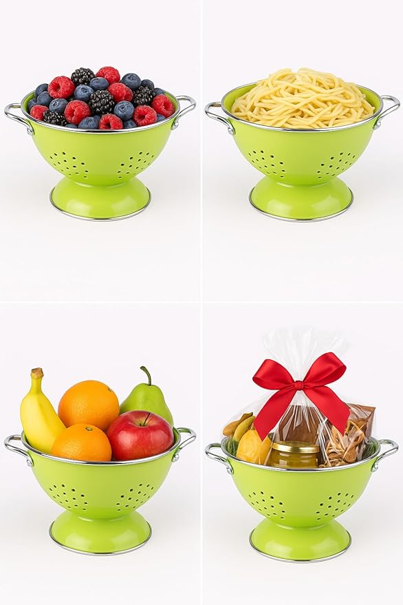 Calypso Basics by Reston Lloyd Powder Coated Enameled Colander, 1.5 Quart, Black