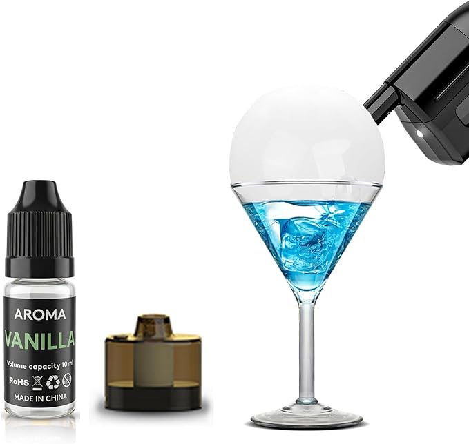Cocktail Bubble Smoke Gun Accessories, 10ml, Includes 4 Contains, 4 Aromatic Flavor Oils, Vanilla Flavor