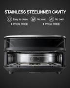 Large Air Fryer 6QT, 11-in-1 Fast Cooking Air Fryer with Top & Bottom Heating, No Flip Needed, Quiet 50dB, Family Size Digital Air Fryer for Healthy Meals, Fits a 12" Pizza or Steaks