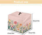 Meat Food Slicer Cover with Organizer Side Pocket, 16x13x13 Inch (Only Cover) Slicer Machine Protection Accessories Dust-proof Waterproof for Home Kitchen, Simple Cartoon Flower Print
