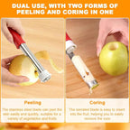 2-In-1 Corer Remover and Apples Peeler, Durable Stainless Steel Fruit Corer Tool for Bell Peppers, Apples, Pears(COLOR:Red)