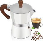 Aluminum 3 Cup 150ml Moka Pot Express Coffee Maker Stovetop Espresso Colorful Coffeemaker Italian Classic Style Brewing Greca Cafe Mocha Machine for Cafeteras Lover Camping Travel and Home Use 5oz
