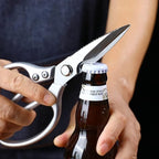 8.5" Kitchen Scissors for Food Chef Scissors Heavy Duty Culinary Scissor Full Metal Professional Sharp Kitchen Shears for Cooking Chicken Meat Pizza, Silver