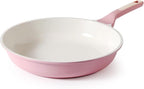 SENSARTE Nonstick Ceramic Frying Pan 11-Inch, Healthy Non Toxic Skillet, Induction Compatible Omelet Pan with Heat Resistant Handle, PFAS-Free, Pink