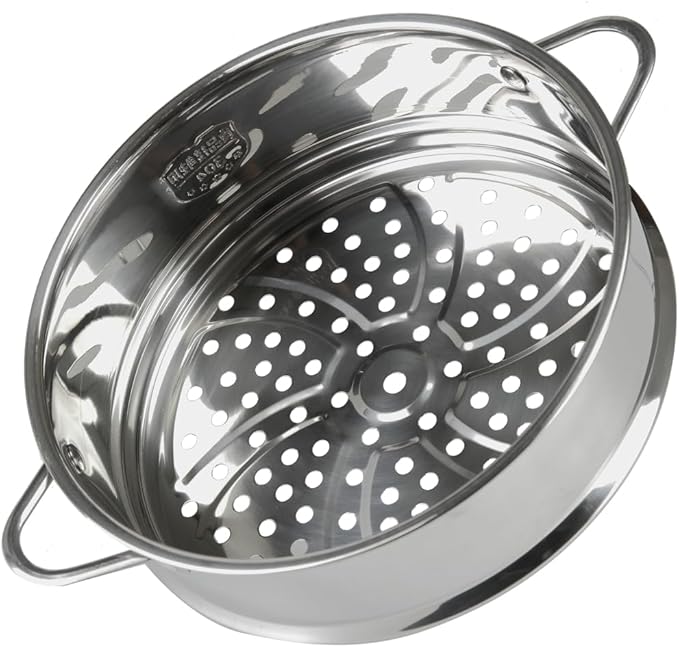 BinaryABC Stainless Steel Dumpling Steamer Basket for Pot,26cm Steamer Insert for Food Veggie Rice Noodle Roll (10.23INCH)