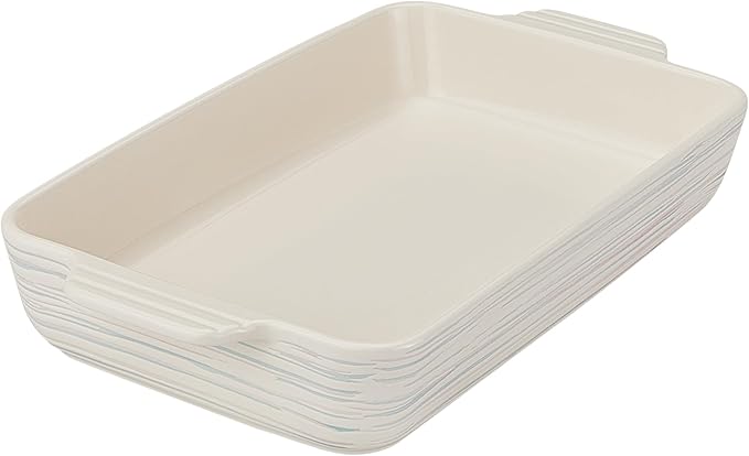Pyrex 2QT (7" x 11") Rectangular Ceramic Baking Dish with Handles, Casserole Dish