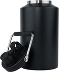 Kerilyn Insulated Gallon Jug with Handle, One Gallon, 128oz Stainless Steel, Large Double Vacuum Water Bottle for Hot & Cold Drinks, Wide Mouth, Sweat Proof, Great for Travel, Camping, Black