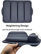 4-cavity Silicone Bread Loaf Pan, Nonstick Sourdough Loaf Pan & Heat Resistant Baguette Bread Pan, Bread Pans for Homemade Bread, Silicone Molds for Baking Hoagie Rolls, Sandwich, Hot Dog Buns